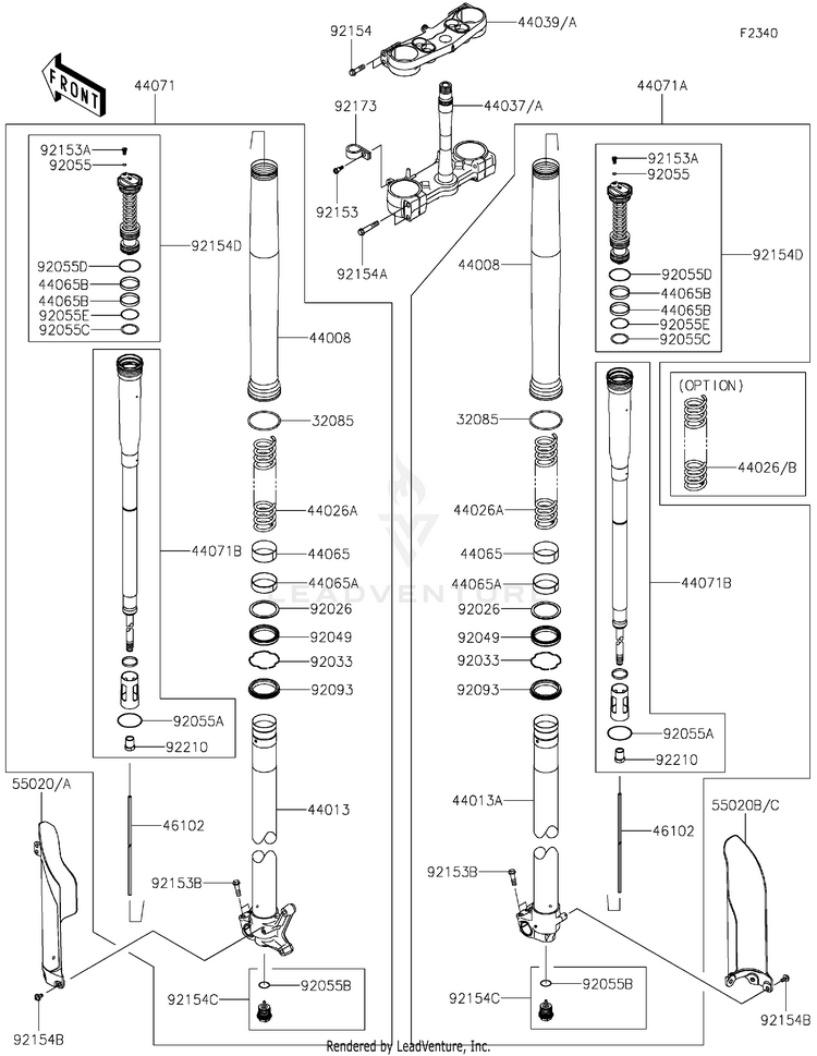 Front Fork 2 KX450MRFAN KX450 50th Anniversary Edition (2024) Schematic