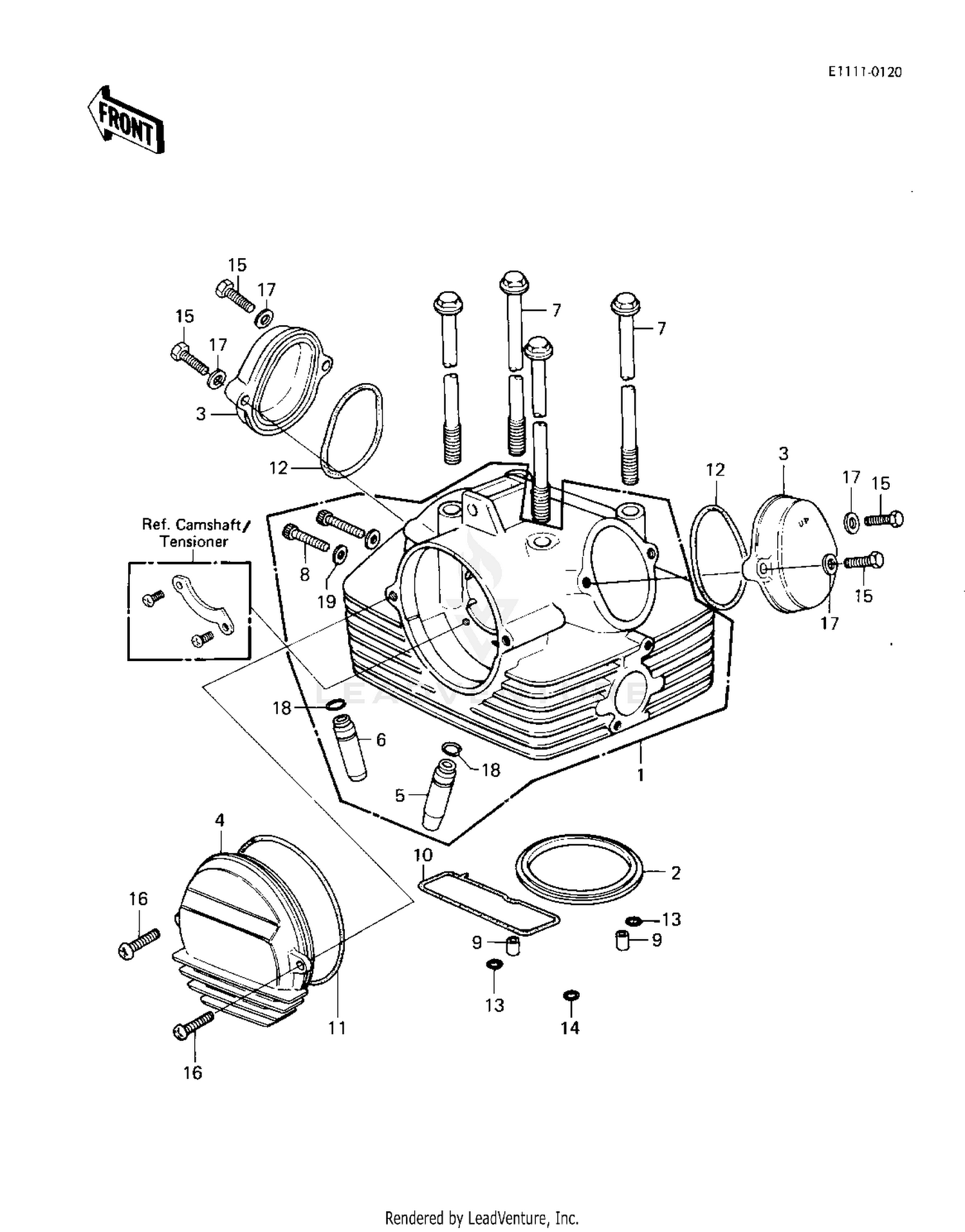 CYLINDER HEAD/COVERS ('83 KLT200-C1)