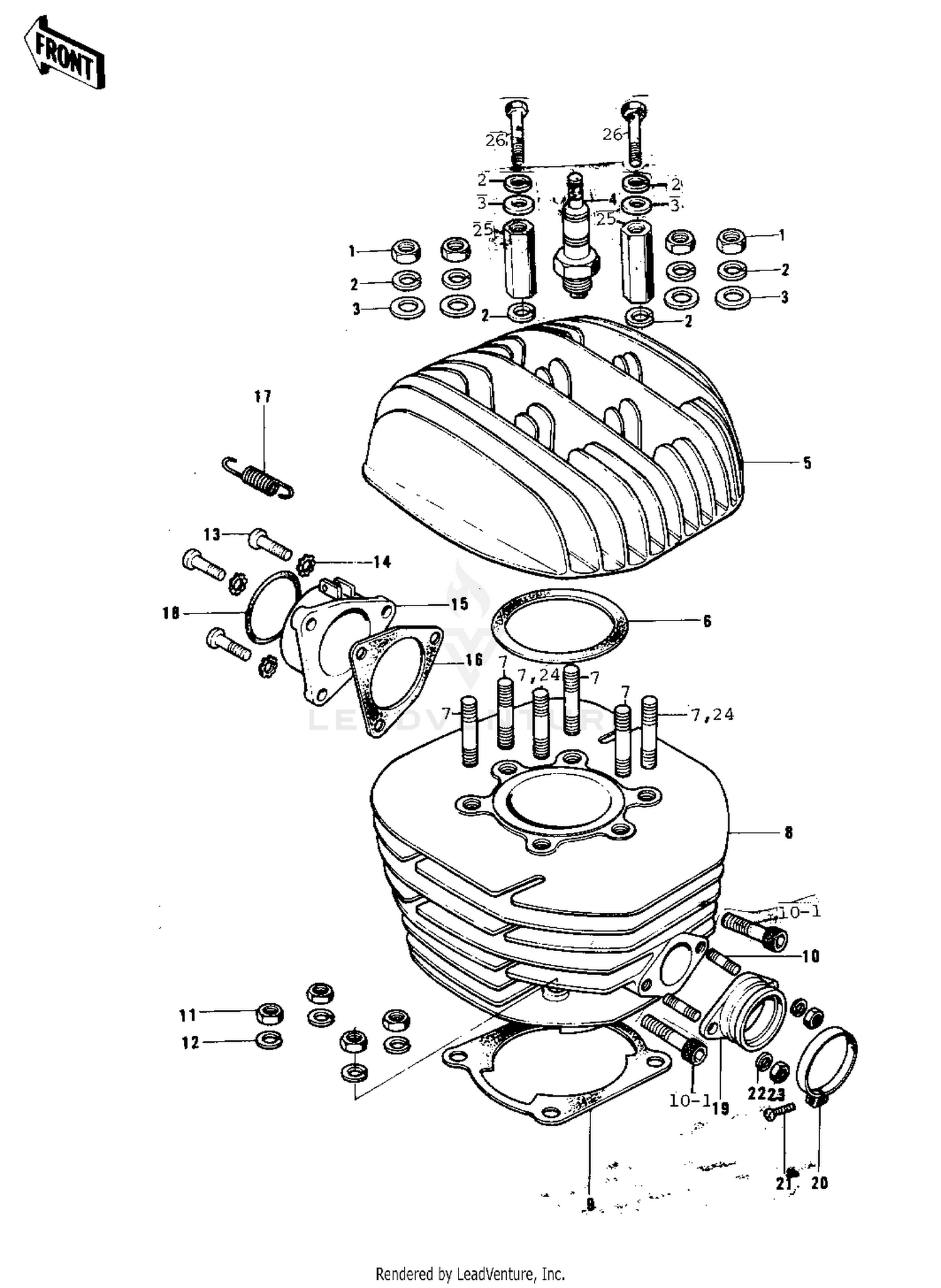 CYLINDER HEAD/CYLINDER (74-76)