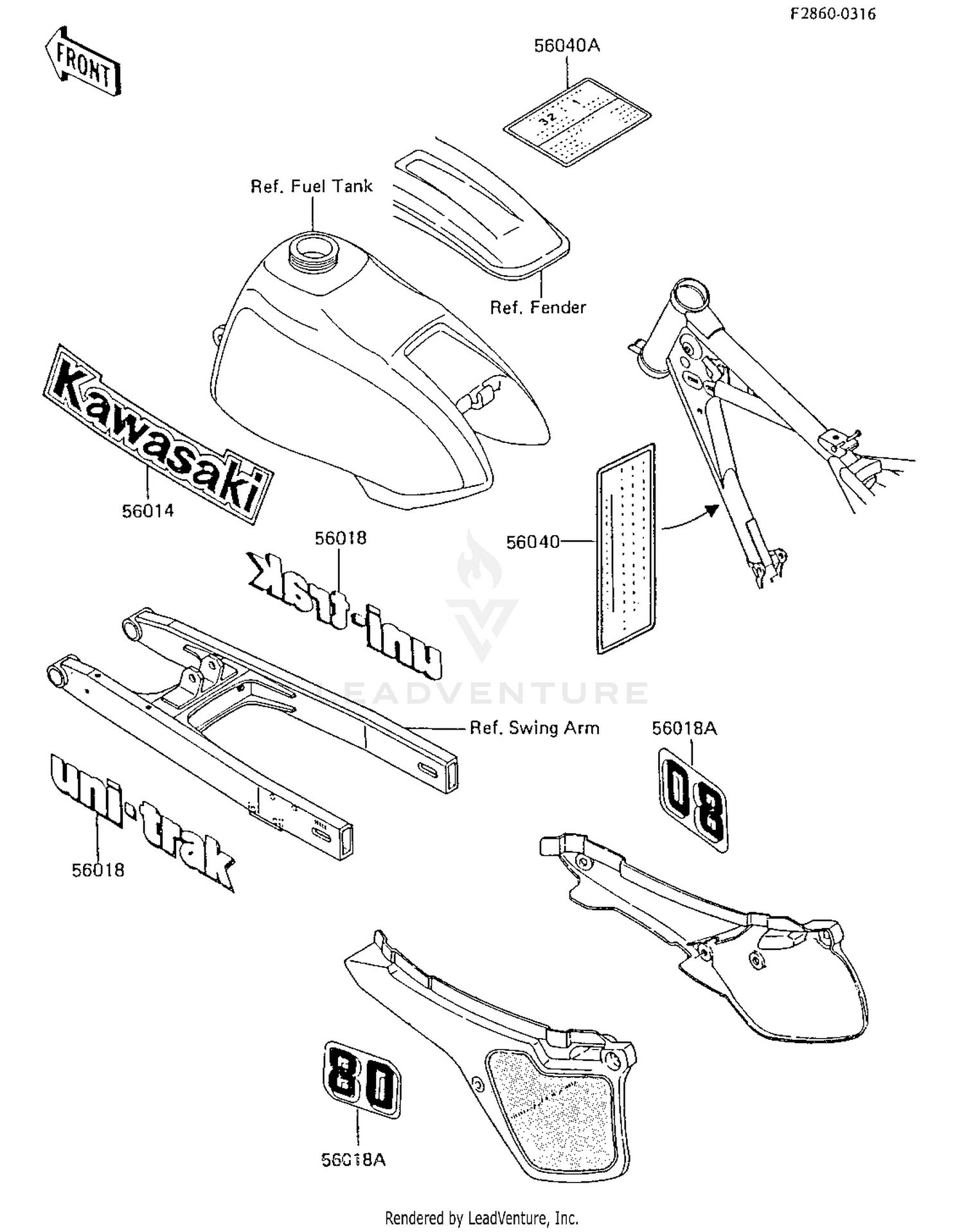 LABELS ('85 KX80-E3)