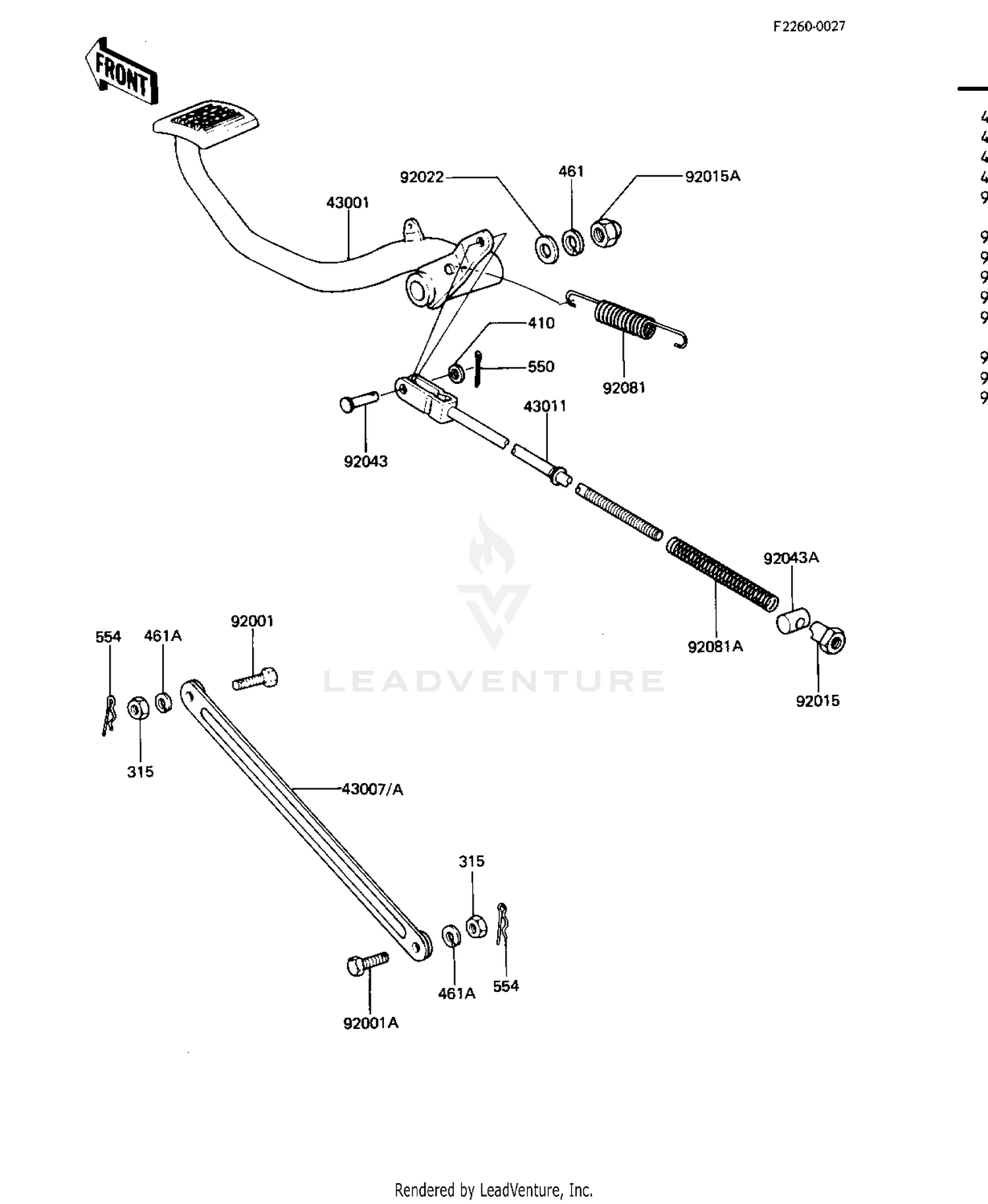 BRAKE PEDAL/TORQUE LINK ('81-'83 D2/D3/D