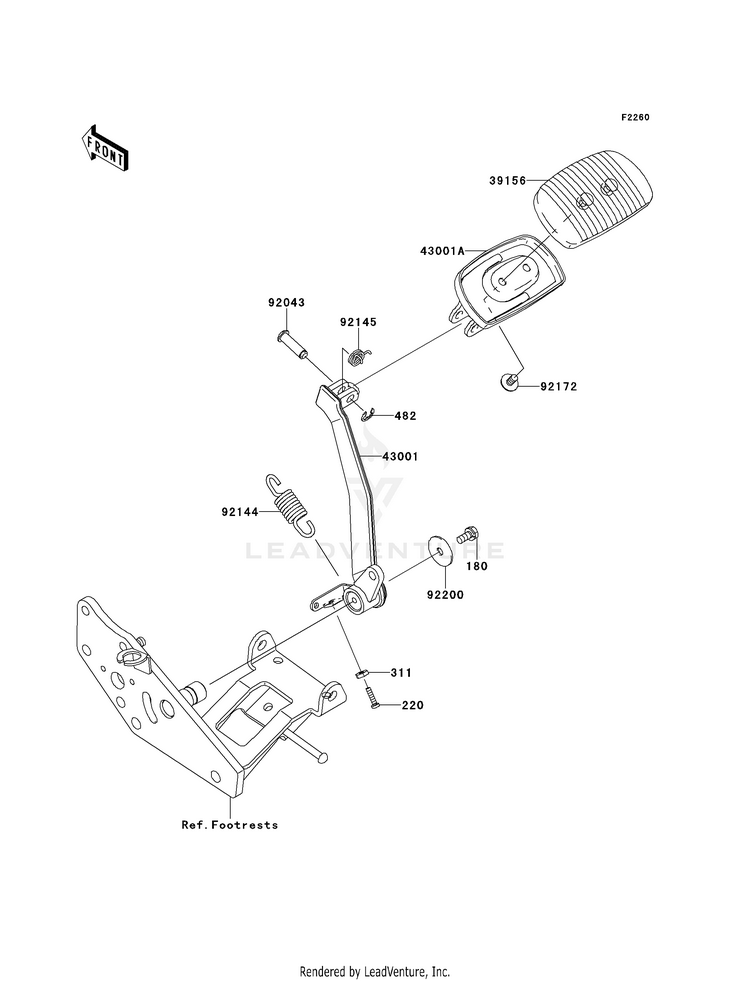 Brake Pedal/Torque Link Schematic