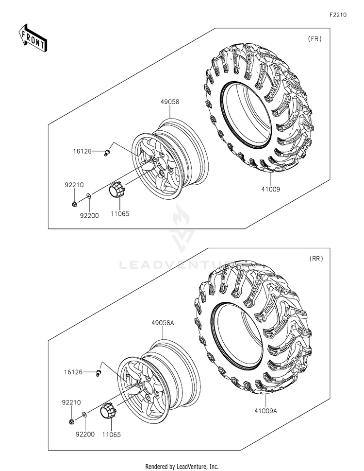 Wheels/Tires KVF750RRFNN Brute Force 750 LE (2024) Schematic