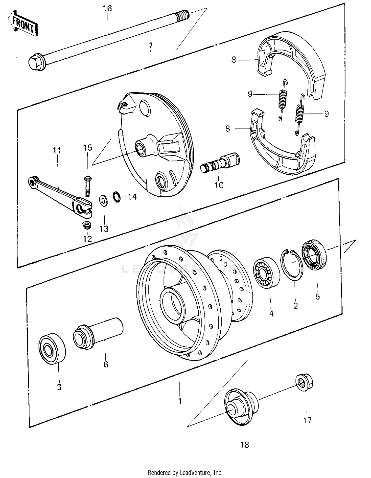 FRONT HUB/BRAKE ('81 KX80-C1)