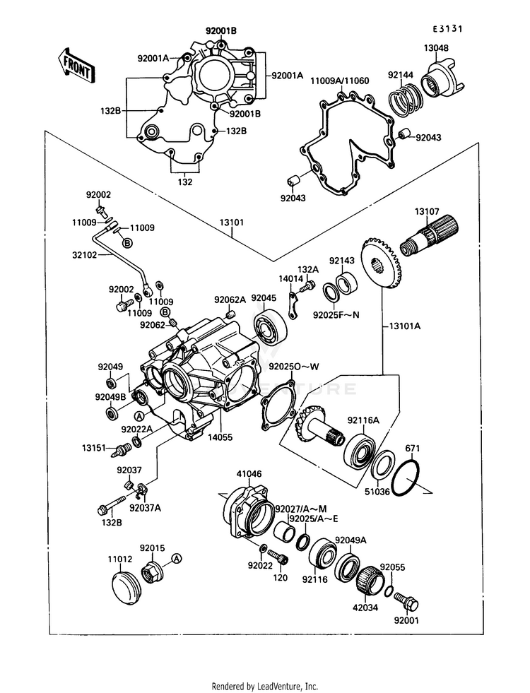 Front Bevel Gear Schematic