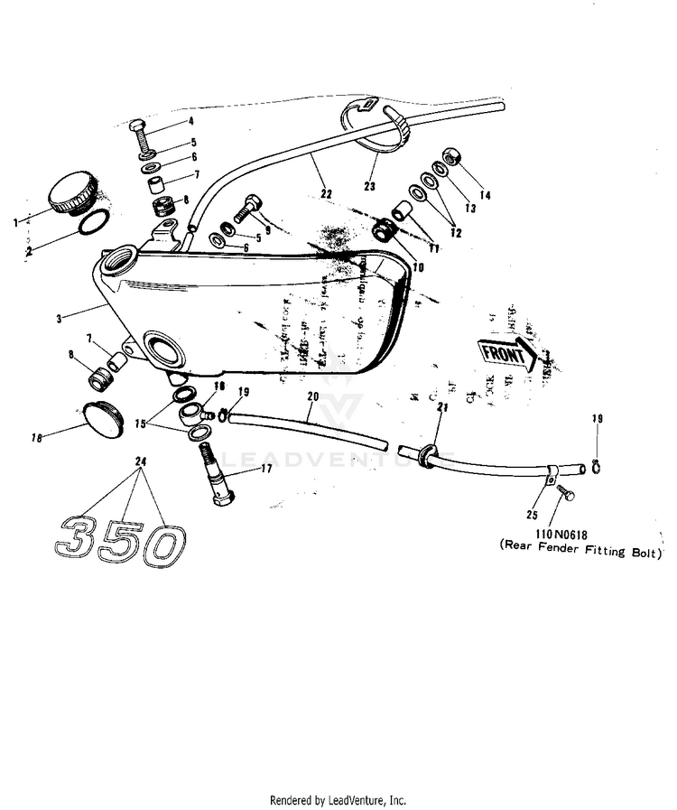 Oil Tank ('72-'73 F9/F9-A 350) Schematic