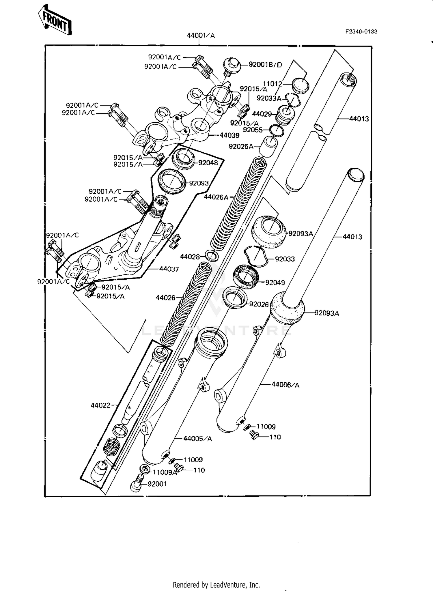FRONT FORK ('82-'83 KE175-D4/D5)