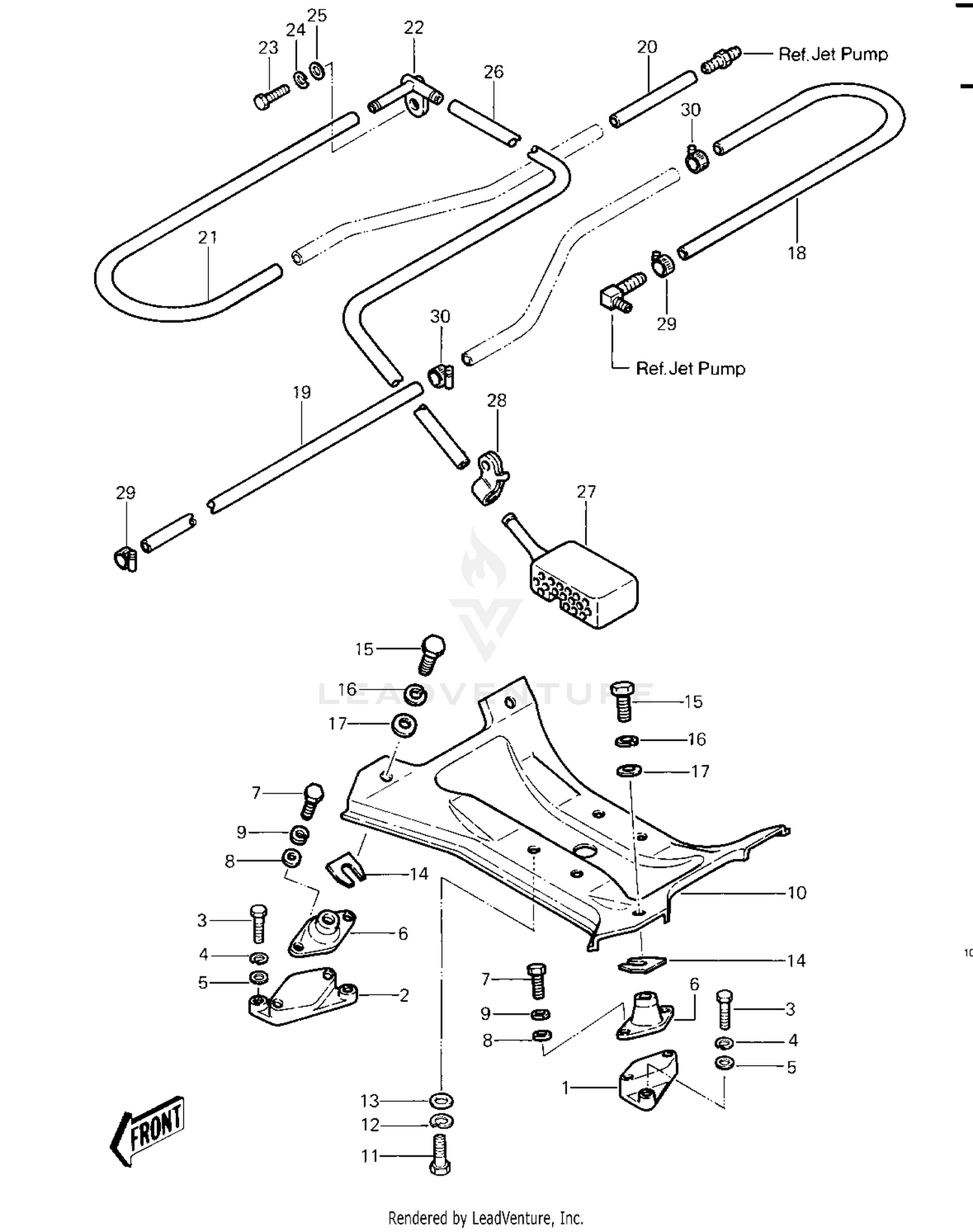 ENGINE MOUNT/COOLING & BILGE  ('82-'83 J