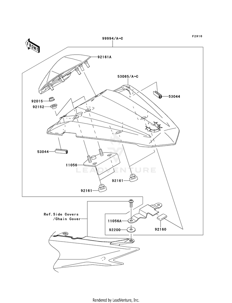 Accessory (Single Seat Cover) EX300BEF Ninja 300 ABS (2014) Schematic