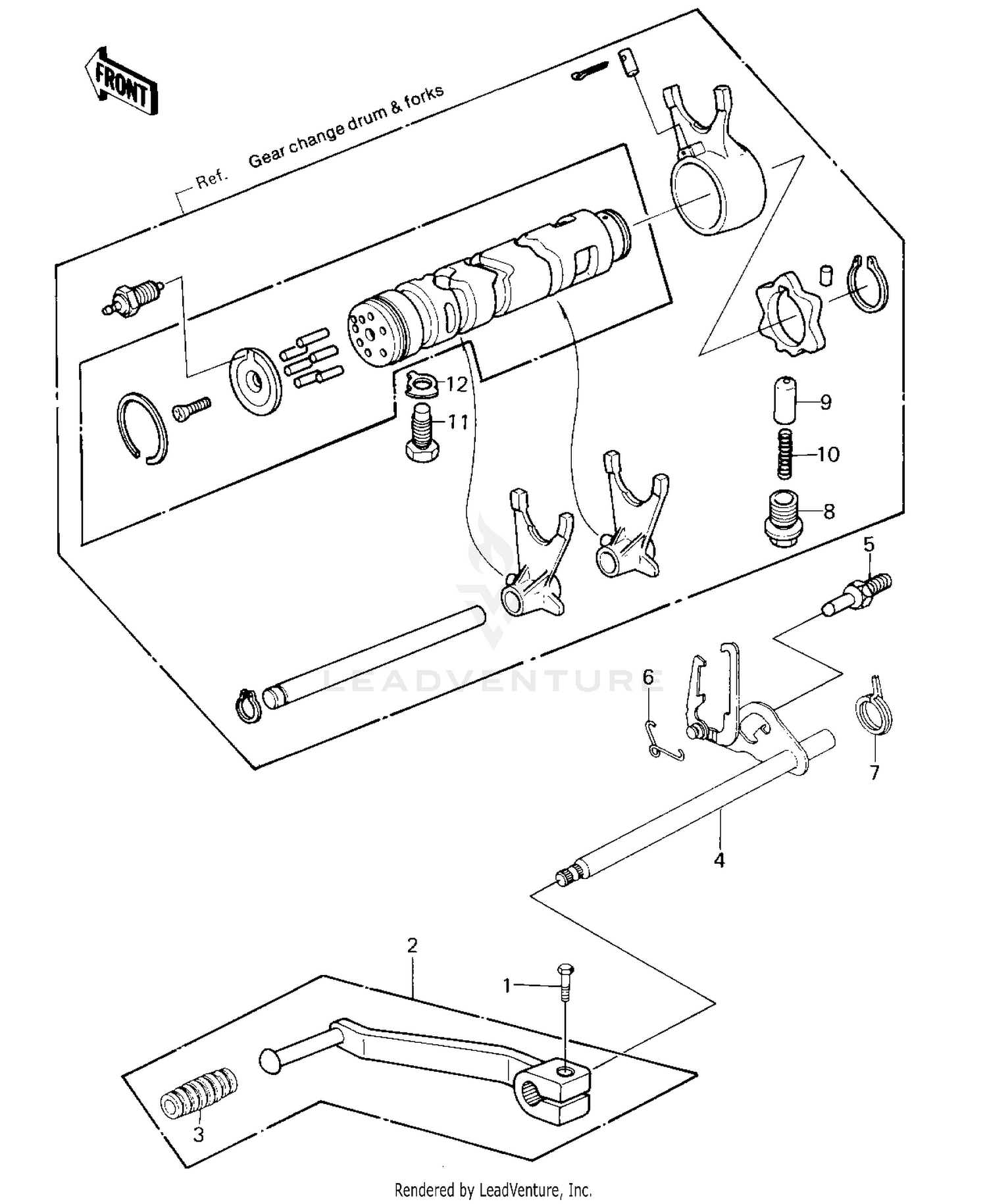 GEAR CHANGE MECHANISM ('80-'81 C1/C2)