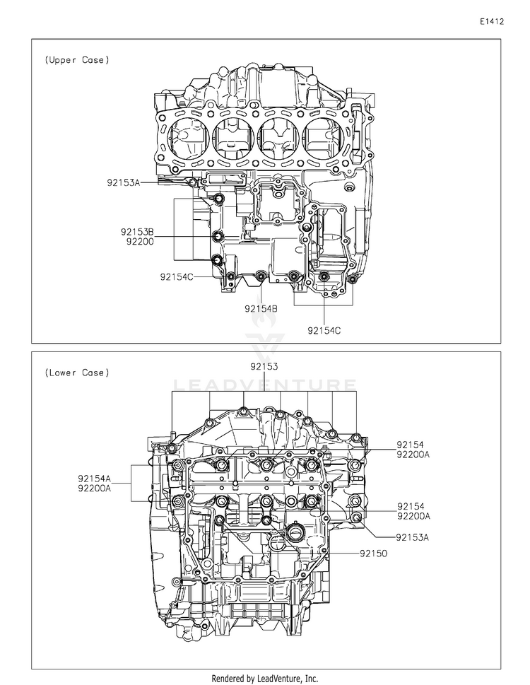 Crankcase Bolt Pattern Schematic