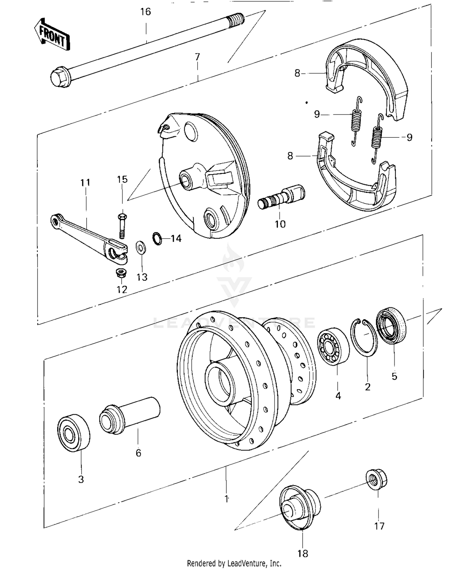 FRONT HUB/BRAKE