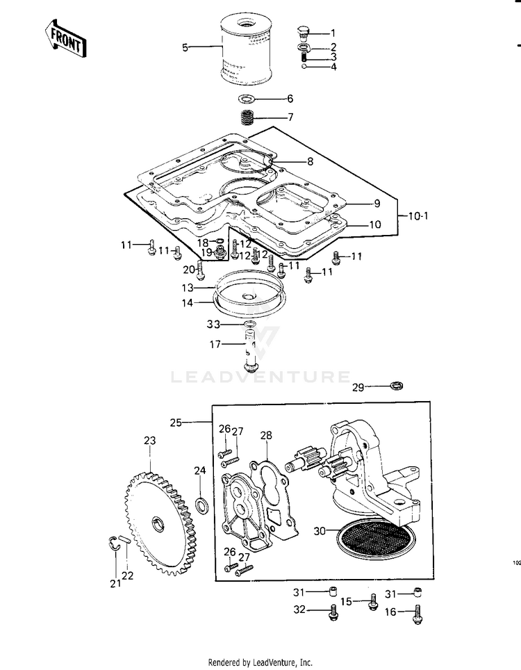 Oil Pump/Oil Filter/Oil Pan ('79-'81 C2/ Schematic