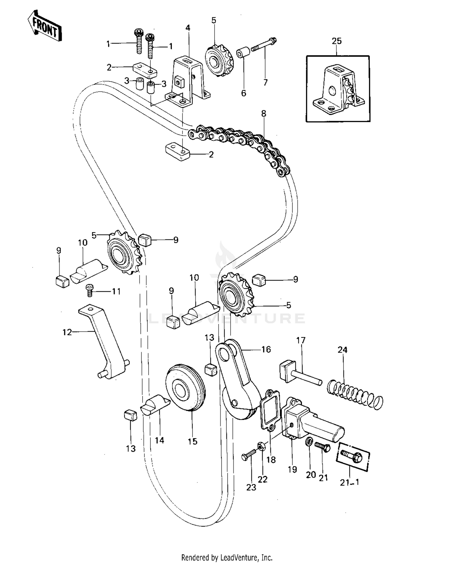 CAM CHAIN/TENSIONER('77-'78 A1/A2/A2A)