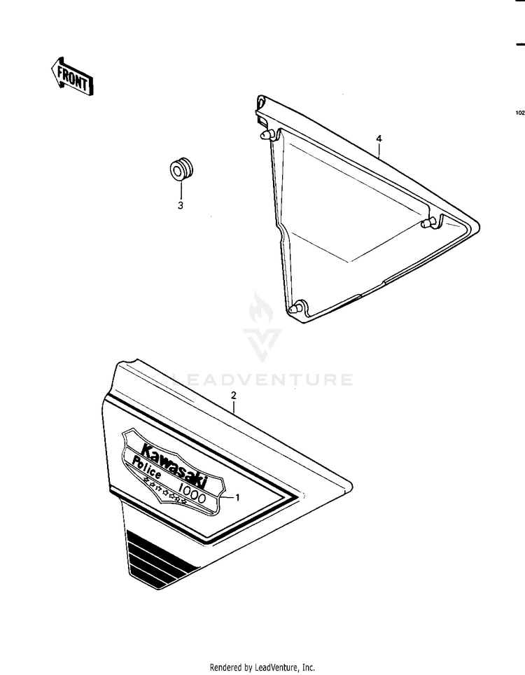 Side Covers ('79-'81 C2/C3/C4) Schematic