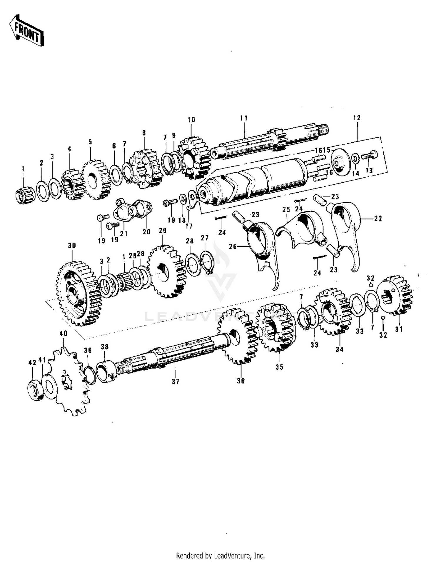 TRANSMISSION/CHANGE DRUM ('74-'75 F7-C/F