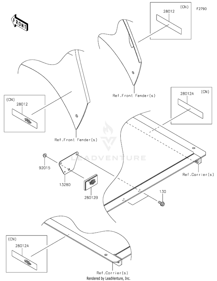 Reflectors KAF400RLF Mule SX 4X4 XC FI (2020) Schematic