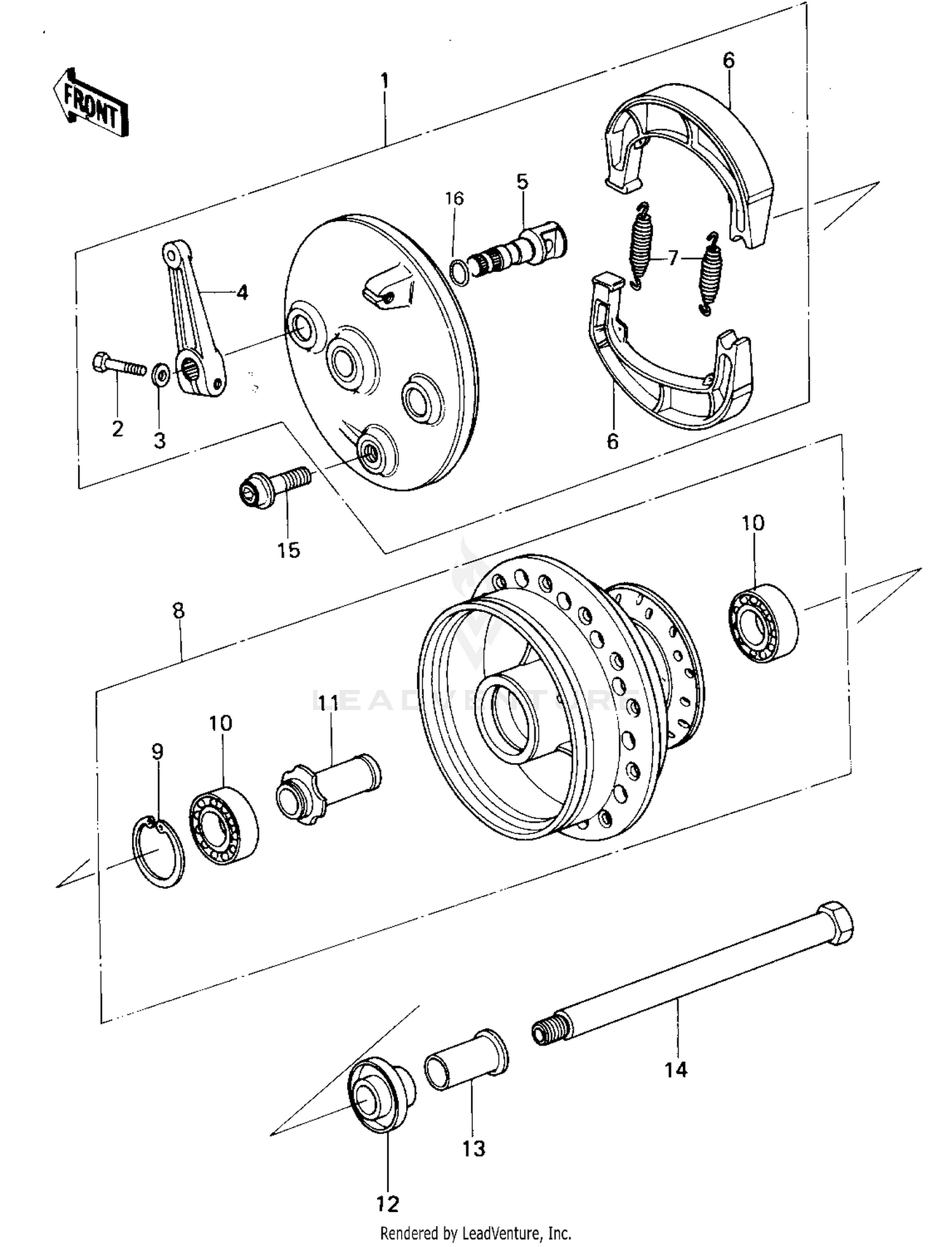FRONT HUB/BRAKE