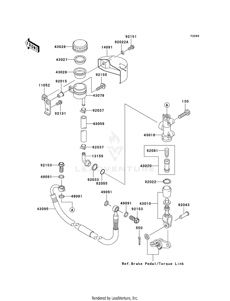 Rear Master Cylinder VN1600D8F Vulcan 1600 Nomad (2008) Schematic