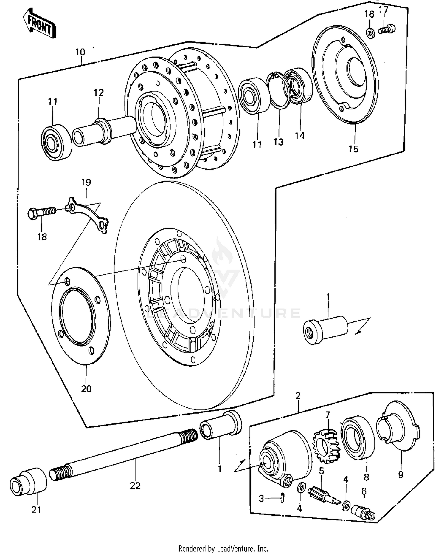 FRONT HUB ('77-'78 A1/A2/A2A)