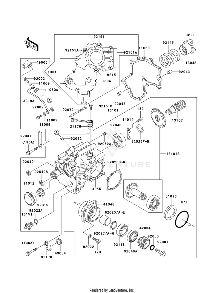 Front Bevel Gear Schematic