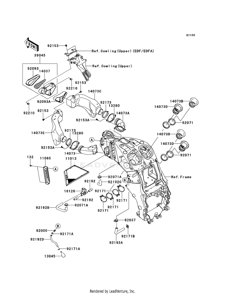 Air Cleaner ZX1400EDF Ninja ZX-14R (2013) Schematic