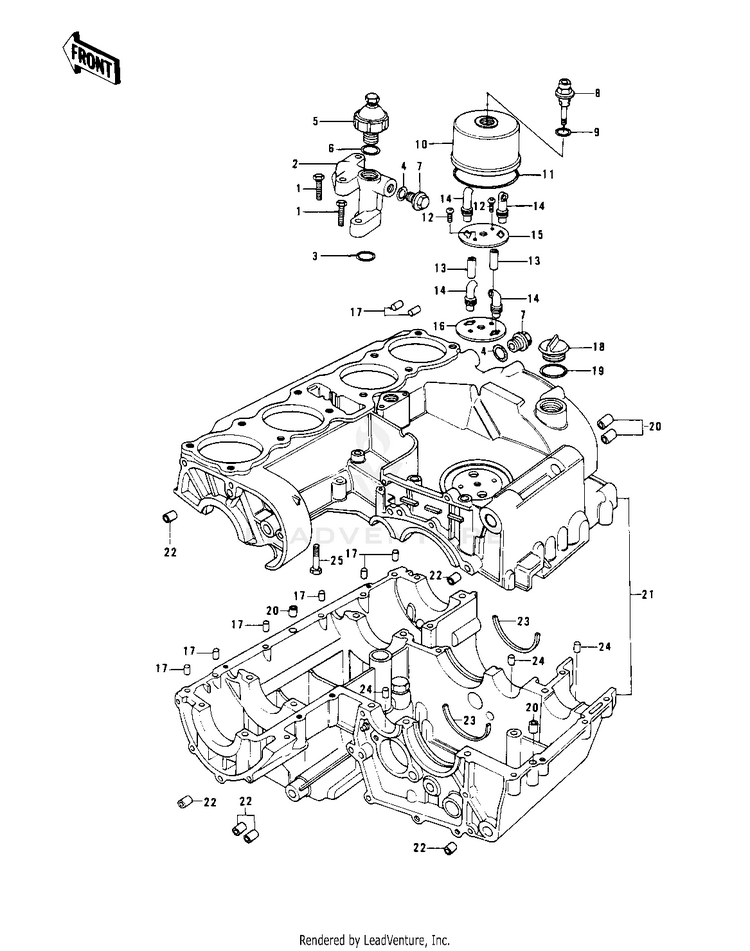 Crankcase/Breather Cover ('78 C1/C1a) Schematic