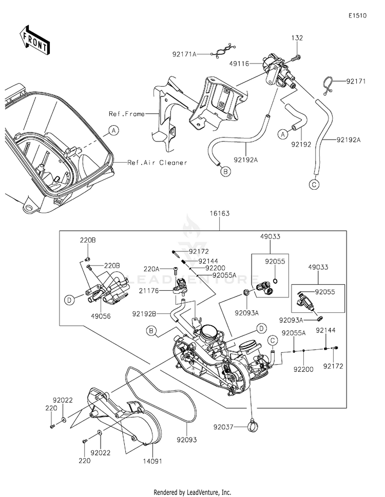 Throttle KVF750LLF Brute Force 750 4x4i (2020) Schematic