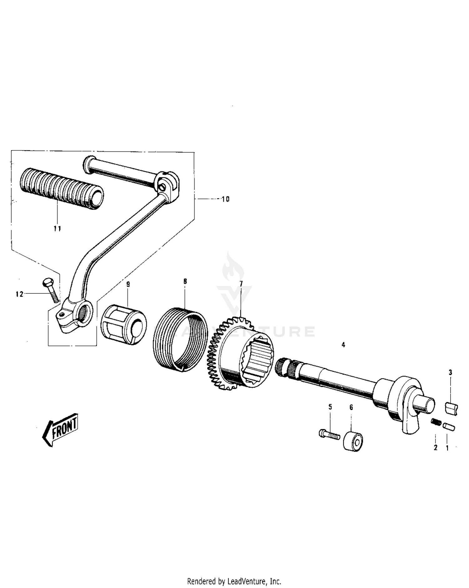 KICKSTARTER MECHANISM ('73-'75 MC1/MC1-A