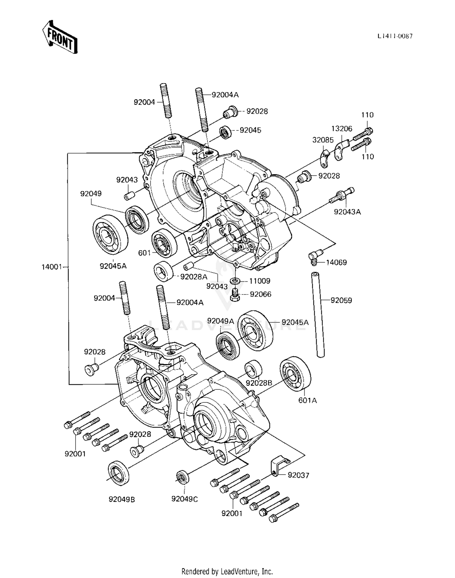 CRANKCASE ('83 KX250-C1)
