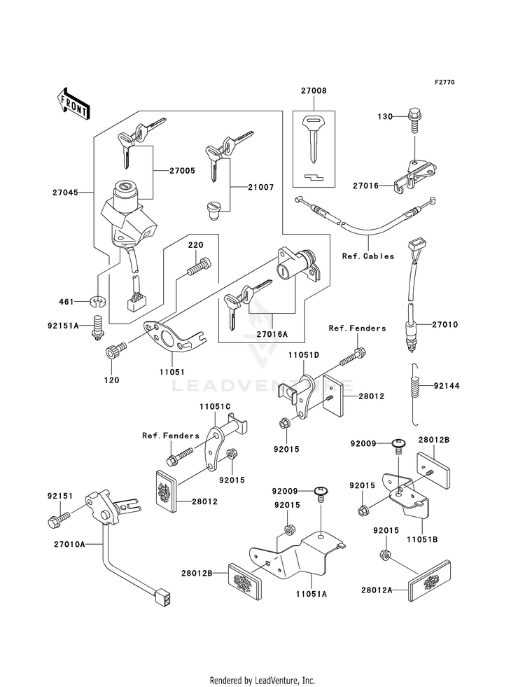 Ignition Switch/Locks/Reflectors Schematic