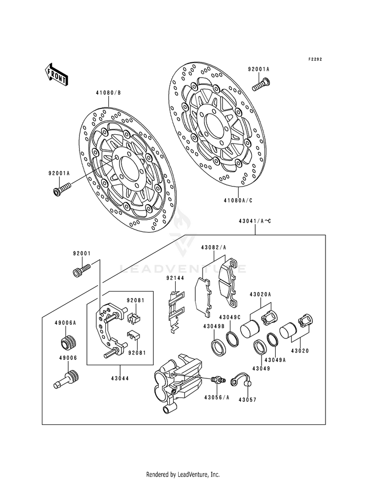 Front Caliper (Zr550-B1/B2/B3) Schematic