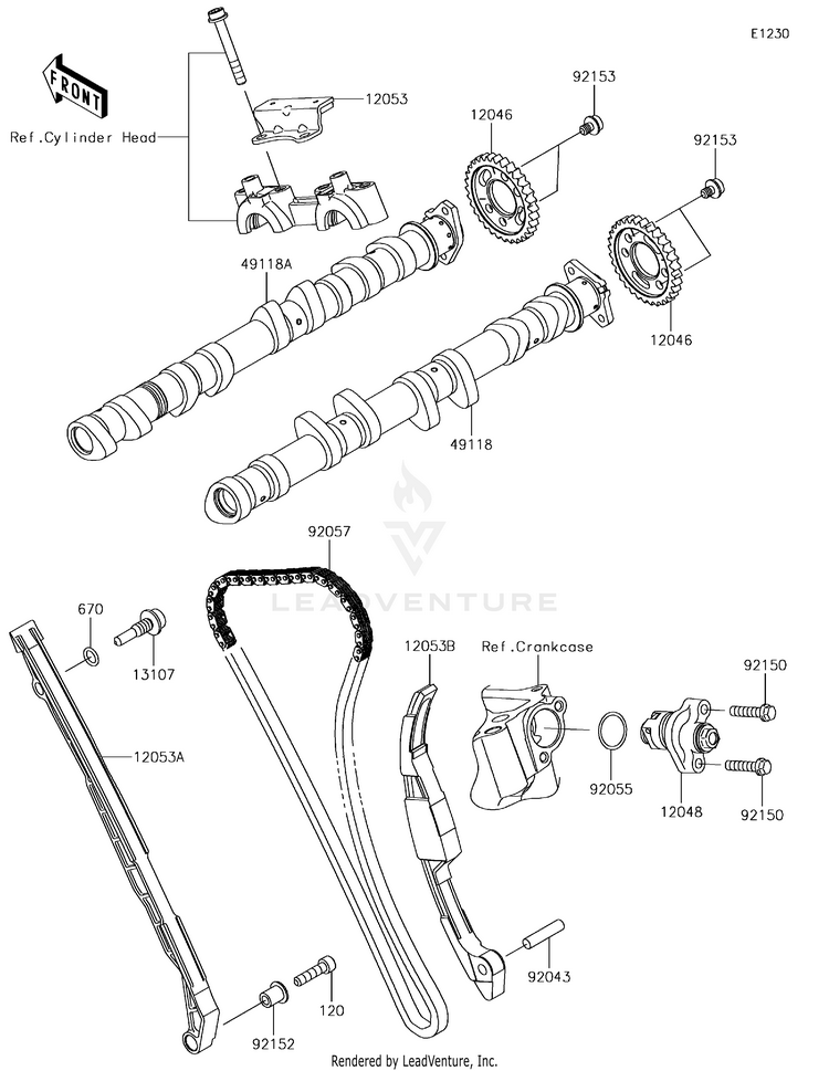 Camshaft(S)/Tensioner Schematic