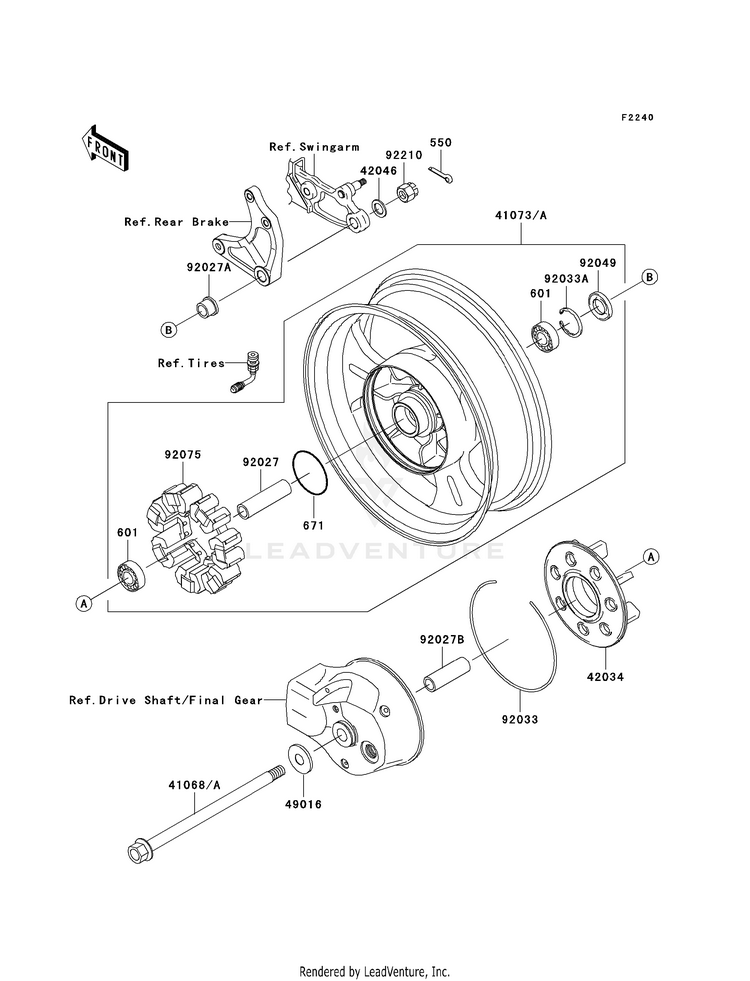 Rear Wheel/Chain VN1600B8F Vulcan 1600 Mean Streak (2008) Schematic