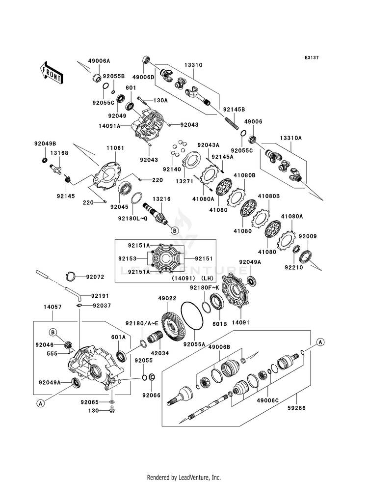 Drive Shaft-Rear KVF750-A1 Brute Force 750 4x4i (2005) Schematic
