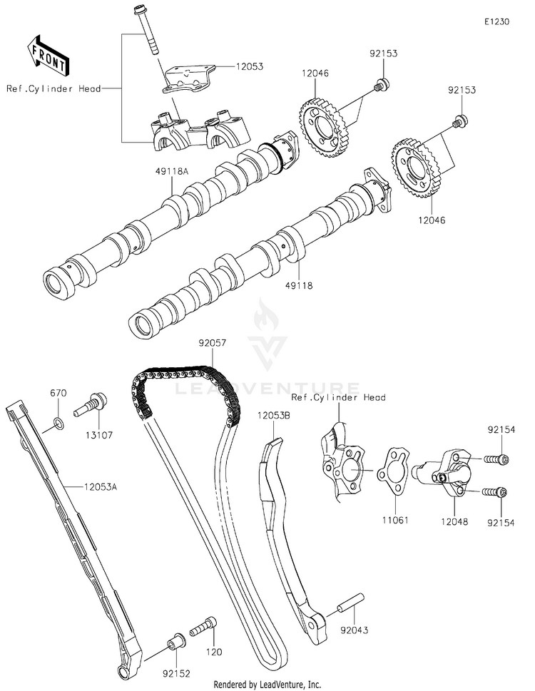 Camshaft(S)/Tensioner Schematic