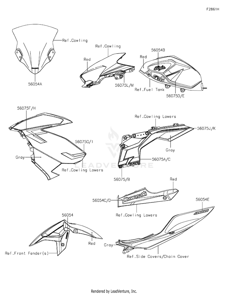 Decals(Red)(Gkfb)(Ca,Us) EX400GKFB Ninja 400 ABS (2019) Schematic