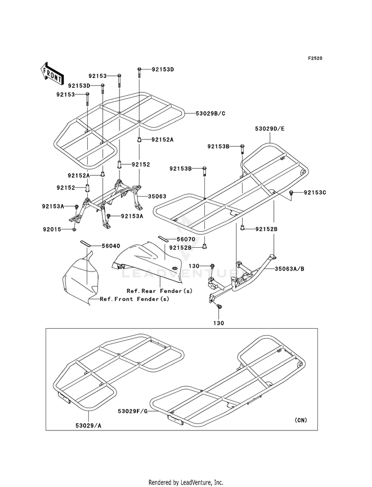 Carrier(S)(F6f-F9f) KVF650F8F Brute Force 650 4x4i (2008) Schematic