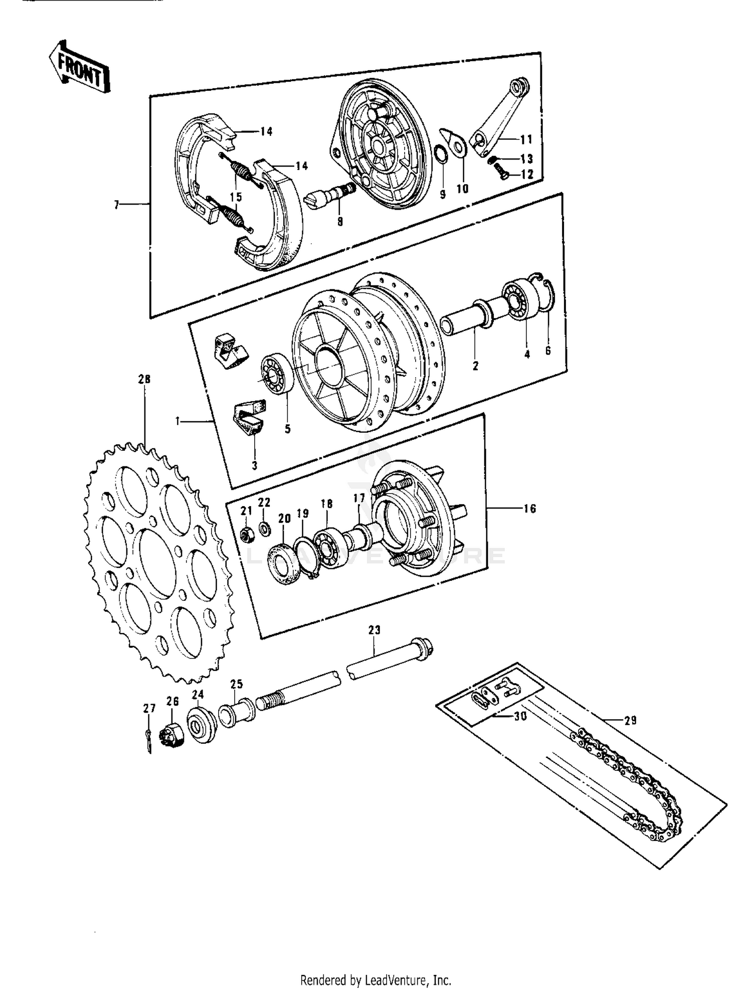 REAR HUB/BRAKE/CHAIN