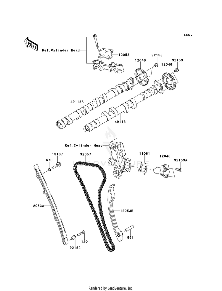 Camshaft(S)/Tensioner Schematic