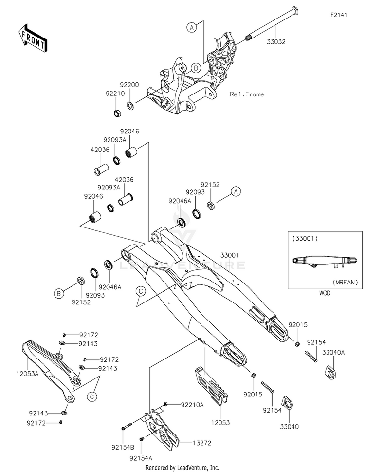Swingarm KX450MRFAN KX450 50th Anniversary Edition (2024) Schematic