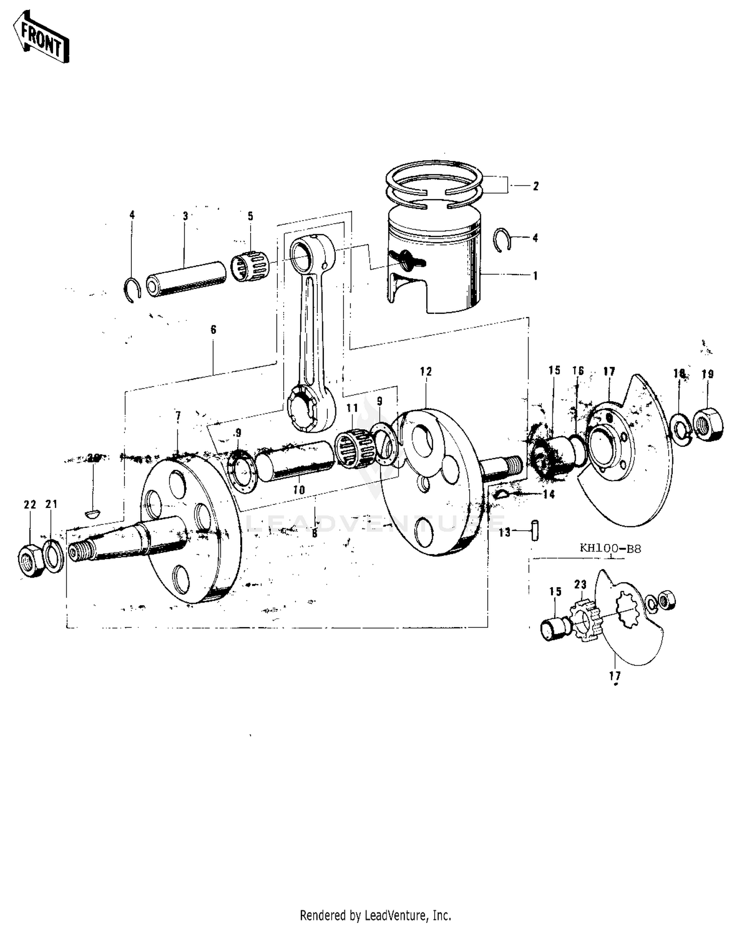 CRANKSHAFT/PISTON/ROTARY VALVE