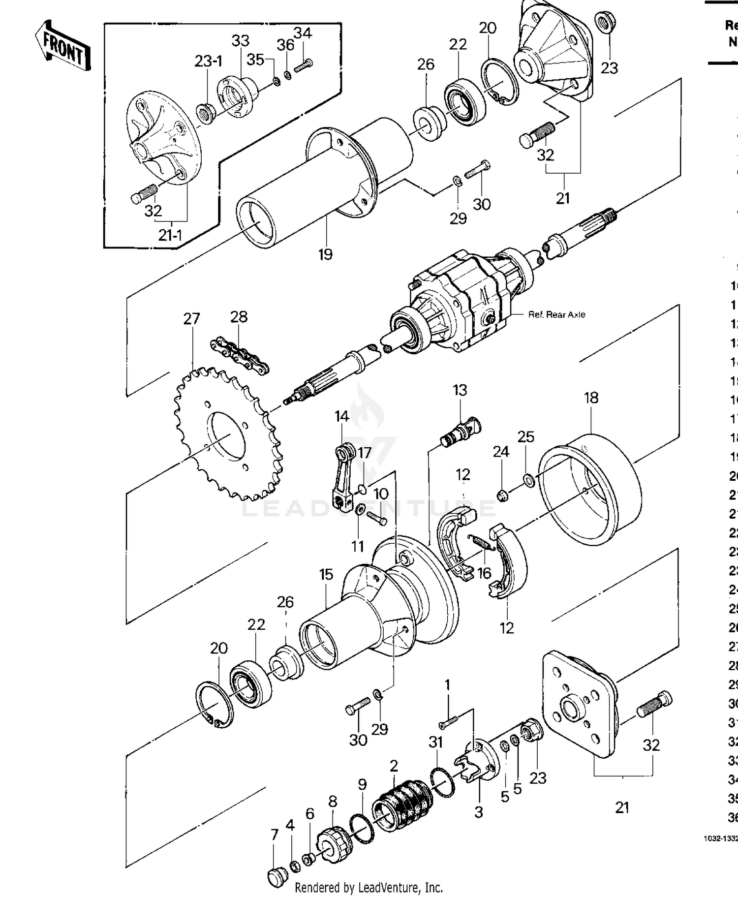 REAR HUB/BRAKE/CHAIN ('83 C1)