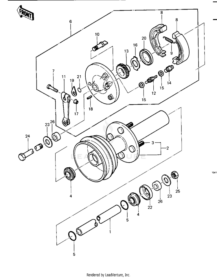 Front Hub/Brake Schematic
