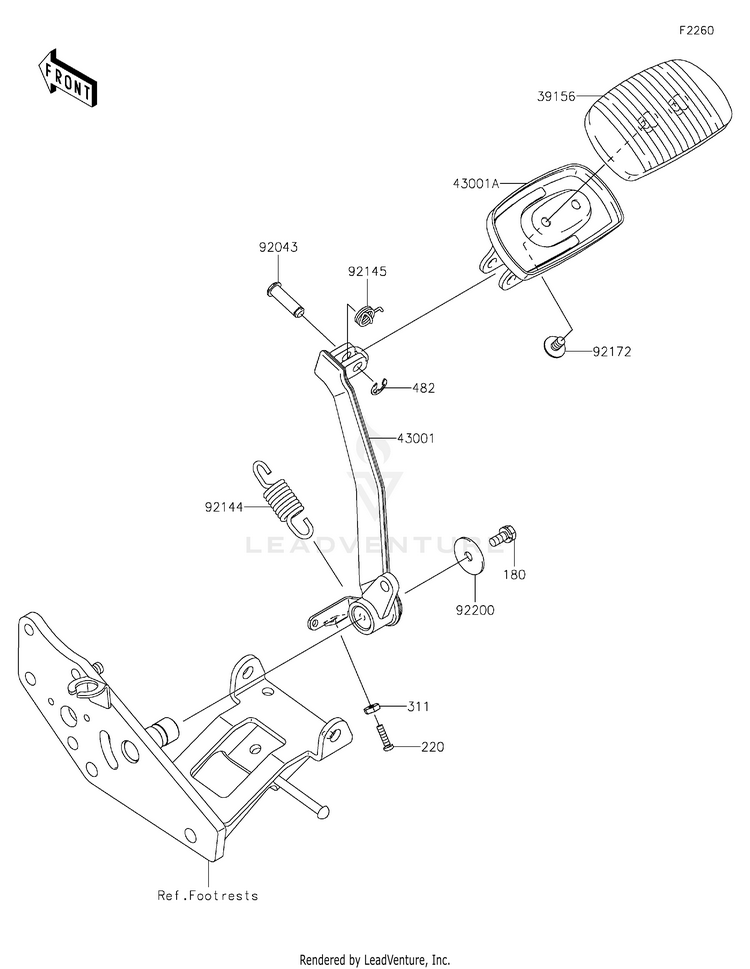 Brake Pedal/Torque Link Schematic