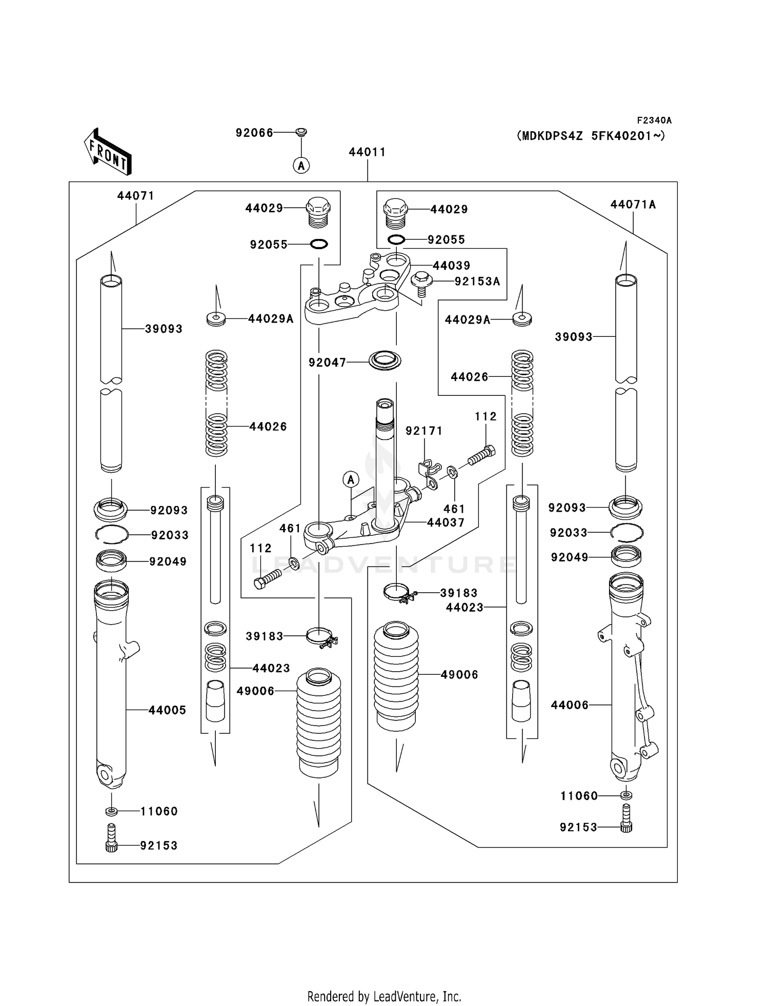 FRONT FORK (MDKDPS4Z 5FK40201-)