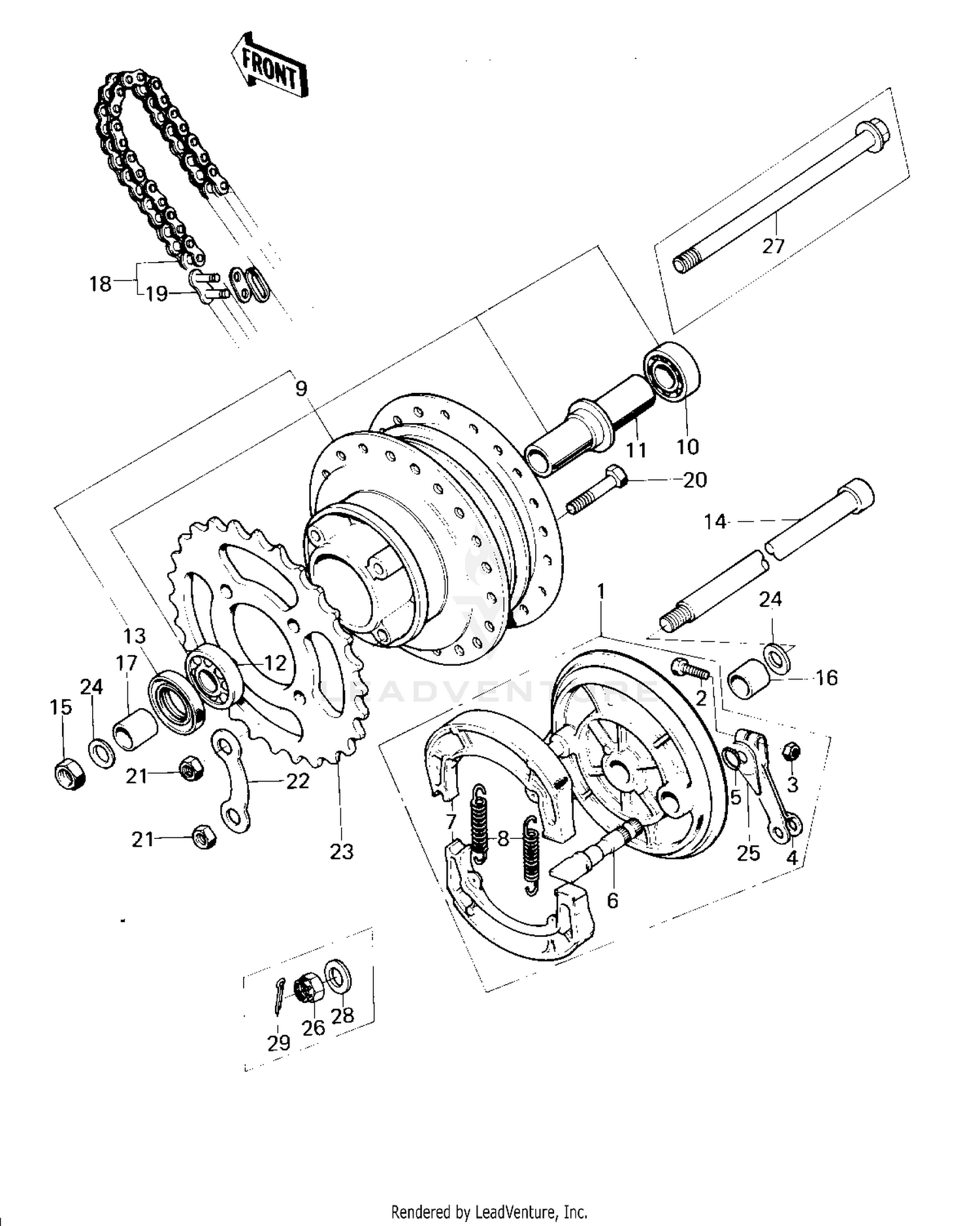 REAR HUB/BRAKE/CHAIN