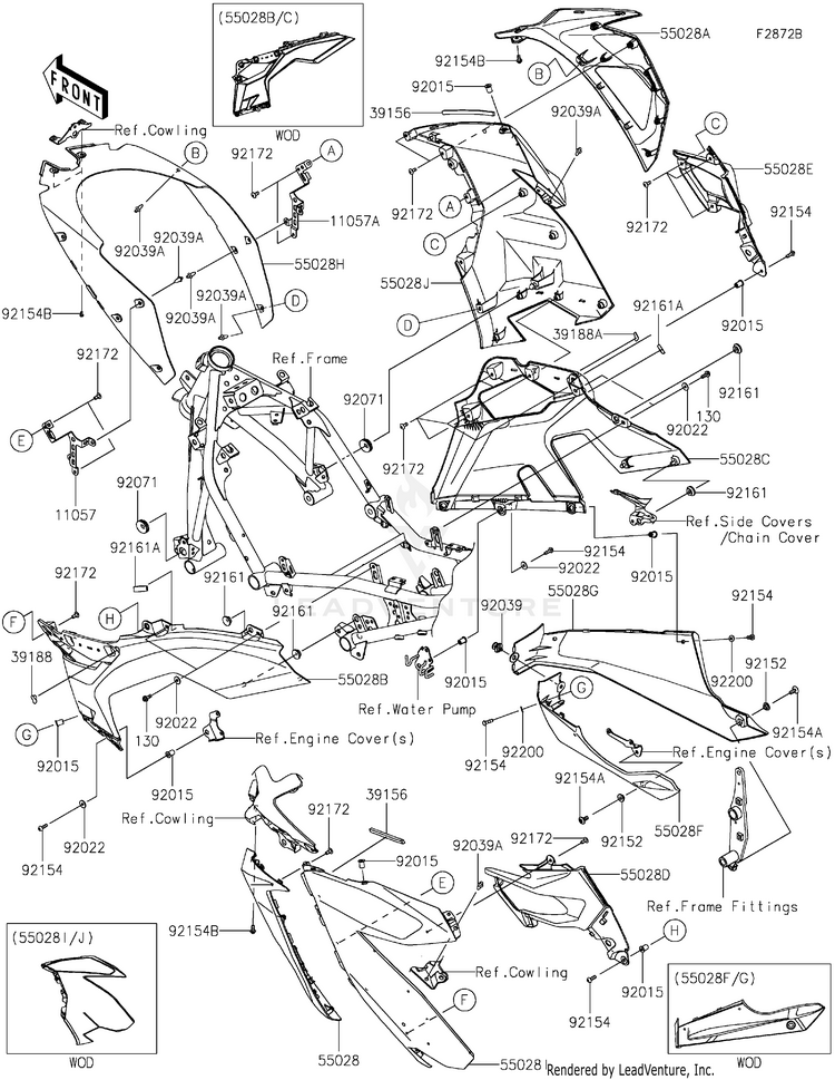 Cowling Lowers(Hlfb) EX400HLFB Ninja 400 (2020) Schematic