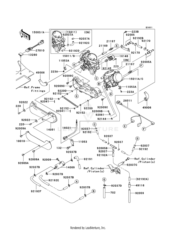 Carburetor (A6f) KVF750A6F Brute Force 750 4x4i (2006) Schematic