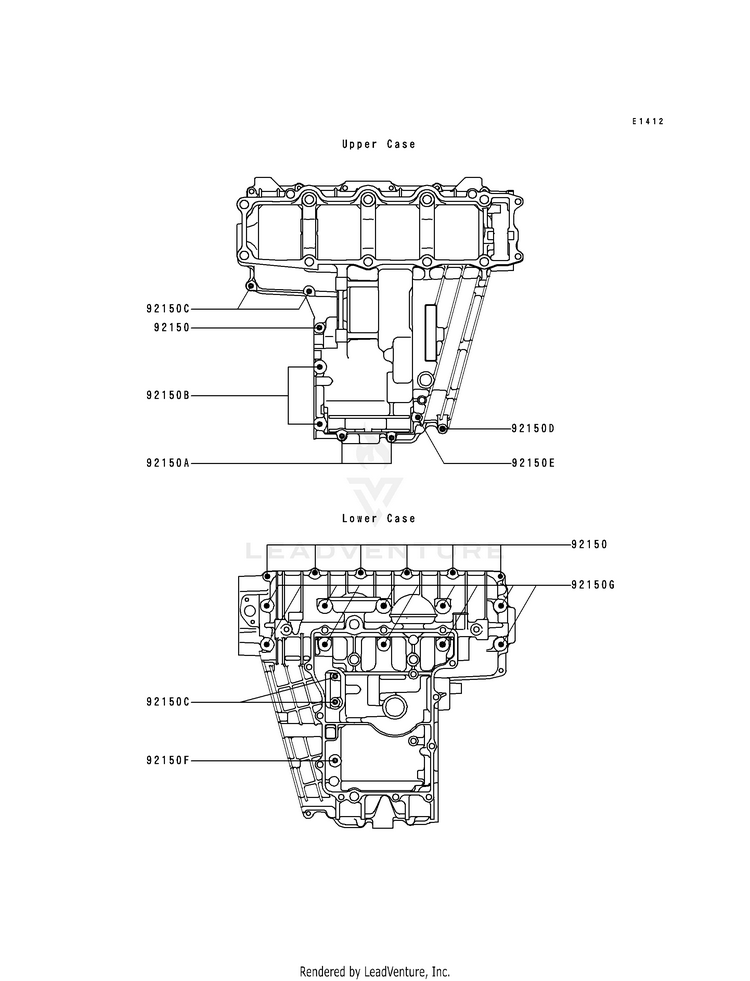 Crankcase Bolt Pattern Schematic